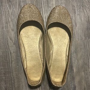 Gold Sparkly Flats